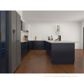 Blue and White High Gloss Lacquer Kitchen Cabinet